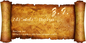 Zámbó Ibolya névjegykártya